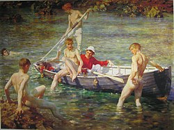 Henry Scott Tuke: Ruby, gold and malachite (1902)