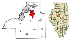 Location of Morton in Tazewell County, Illinois.