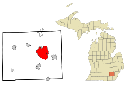 Enārboras atrašanās vieta Vaštenovas apgabalā (Washtenaw County), Mičiganas štatā