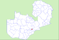 Locator map of Lusaka within Zmabia