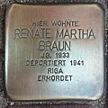 Stolperstein für Renate Martha Braun