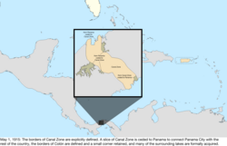 Map of the change to the United States in the Caribbean Sea on May 1, 1915