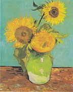 Three Sunflowers in a Vase