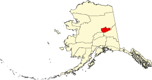 Map of Alaska highlighting Fairbanks North Star Borough