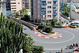 Le virage du Loews, épingle en dévers du circuit de Monaco.