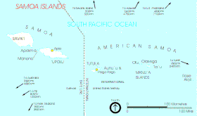 Carte des îles Samoa.