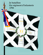 Drapeau du 2e bataillon du 11e régiment d'infanterie de ligne de 1793 à 1804