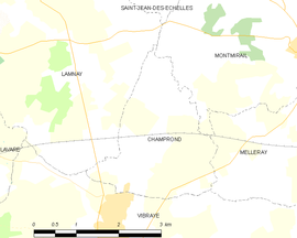 Mapa obce Champrond