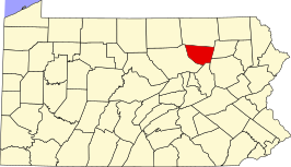 Locatie van Sullivan County in Pennsylvania