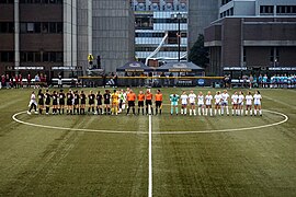 Milwaukee women's soccer team before game against Marquette.