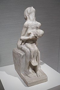 Mère pleurant son enfant mort (1886), marbre, Darmstadt, musée régional de la Hesse.