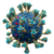 Atomgenaue 3D-Grafik des SARS-CoV-2-Virions