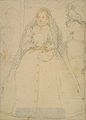 Boceto preliminar en tiza para un retrato de Isabel, Zuccaro, h. 1575.