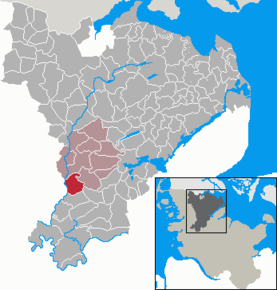 Poziția Hollingstedt pe harta districtului Schleswig-Flensburg