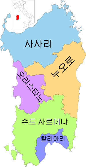 사르데냐주의 지도