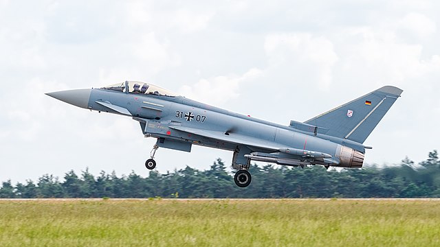 Eurofighter Typhoon EF2000 (reg. 31+07, cn GS083) of the German Air Force at ILA Berlin Air Show 2016.