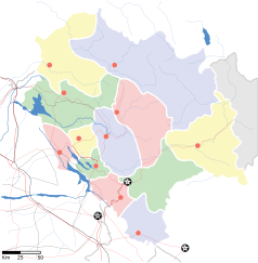 Mapa konturowa Himachal Pradeshu, w centrum znajduje się punkt z opisem „Park Narodowy Wielkich Himalajów”