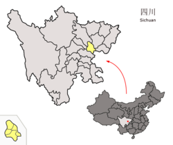 四川省中の遂寧市の位置