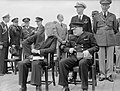 Image 4Winston Churchill (right, during the Atlantic Conference), consistent advocate of continential European integration, later along with his son-in-law Duncan Sandys (from History of the European Union)