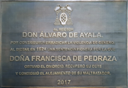 Universidad de Alcalá (RPS 20-03-2018) Placa dedicada a Álvaro de Ayala y Francisca de Pedraza.png