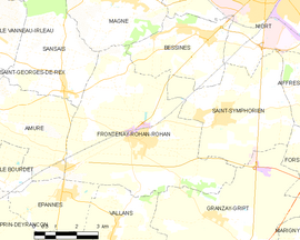 Mapa obce Frontenay-Rohan-Rohan