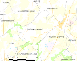 Mapa obce Saint-Marc-la-Lande