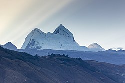 The mountain Tullparahu as seen from Yungay