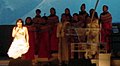 Björk performing at the Radio City Music Hall in New York City, 2001