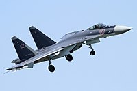 O avançado caça Sukhoi Su-35, desenvolvido pelos russos.