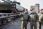 Sergei Shoigu (In the middle), who served as Minister of Defence until 2024, wearing an office uniform in EMR