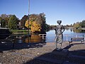 Statue of Sola i Karlstad, next to Klarälven