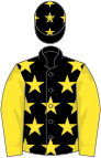 Black, yellow stars, yellow sleeves