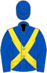 Royal blue, yellow cross-belts