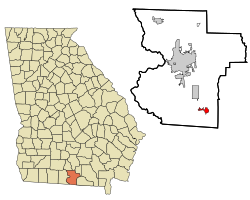 Location in Lowndes County and the state of Georgia