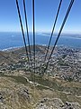 Tragseile der Pendelbahn am Tafelberg in Kapstadt