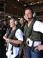 With Secretary of Defence Hennis on a warship (2013)