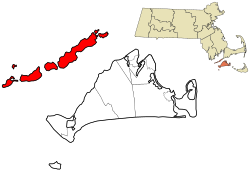 Location in Dukes County in Massachusetts