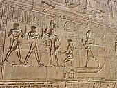 Reliefs on the walls of the Temple of Edfu