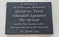 Commemorative Plaque of the 7 April, 1792, marriage of Gustavus Vassa and Susannah Cullen in St Andrew's Church, Soham