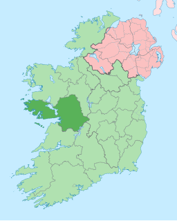 Karta med County Galway markerat