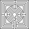 Design based on a classical labyrinth, but technically a maze