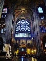 Reconstructed Early Gothic clerestories adjacent to the northern transept.