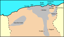 Carte montrant les régions d'Algérie révoltées.