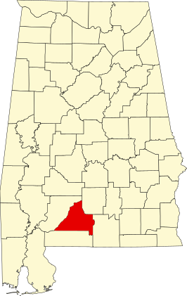 Locatie van Conecuh County in Alabama