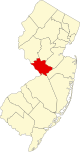 State map highlighting Mercer County