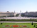 Bulevardul Unirii seen from the Palace of the Parliament with Piața Constituției in foreground