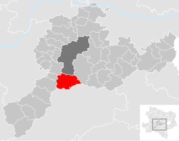 Kommunens läge i distriktet Sankt Pölten-Land