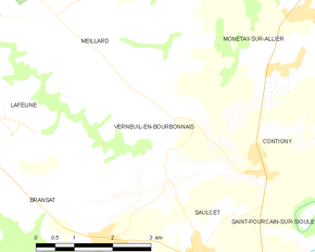 Poziția localității Verneuil-en-Bourbonnais