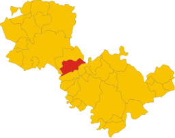 Montecchios läge i Terni