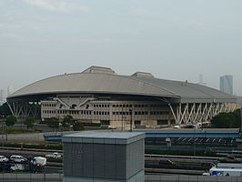 Overdekt center court van Ariake Tennis Forest Park